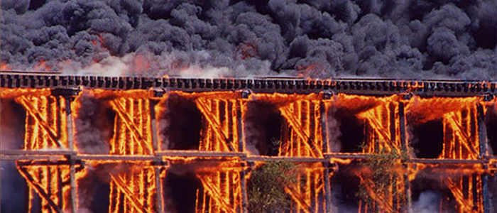 burning bridge